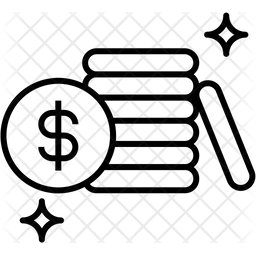 256x256 Coin Pile Icon Of Line Style