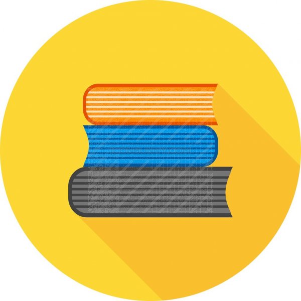 600x600 Pile Of Books Flat Shadowed Icon
