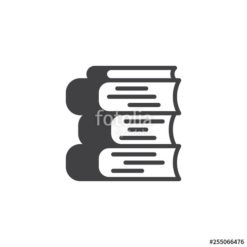 500x500 Books Stack Vector Icon Filled Flat Sign For Mobile Concept