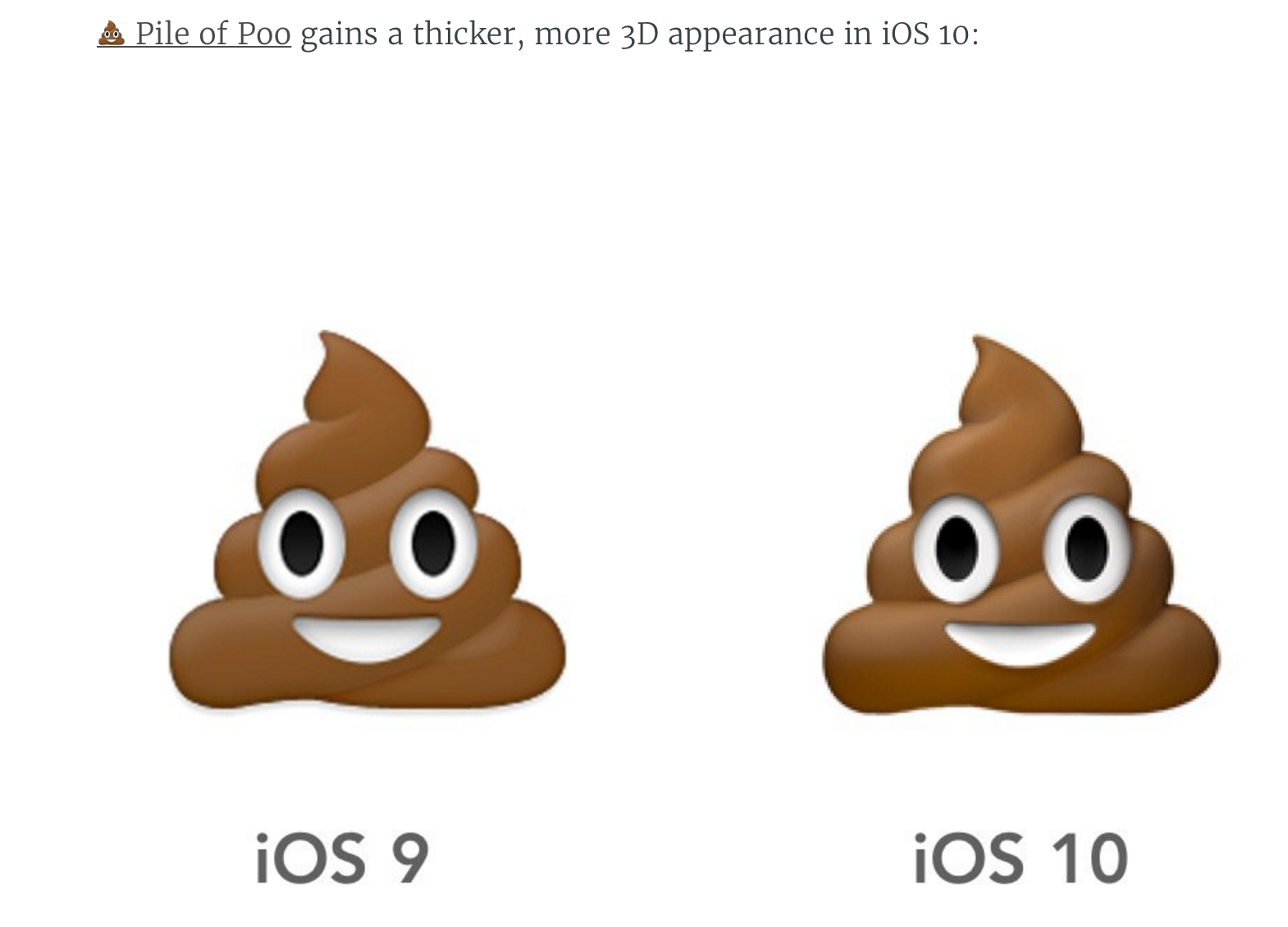 1570x1130 The Poo Emoji Looks Different And Other Important Ios Changes