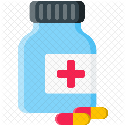 512x512 Pill Bottle Icon Of Flat Style
