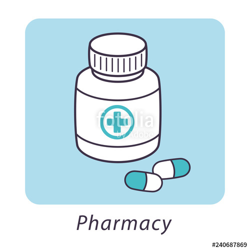 500x500 Medical Pill Bottle Icon Pharmacy Symbol Stock Image