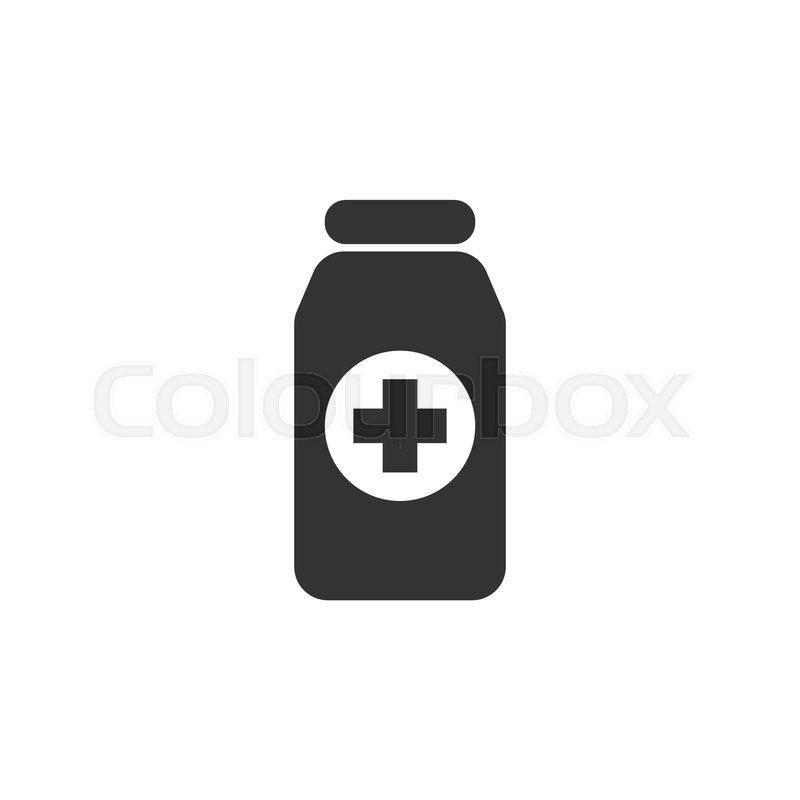 800x800 Medicine Pill Bottle Black Icon Flat Stock Vector Colourbox