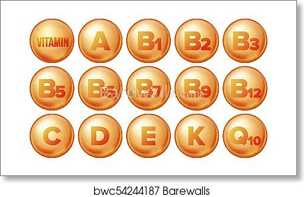 436x282 Vitamns Set Vector Organic Vitamin Gold Pill Icon Medicine