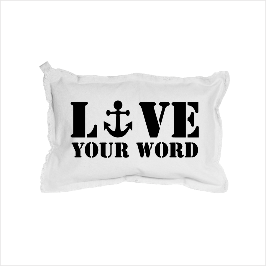 902x902 Lve Icon + Your Word Rectangle Pillow Rustic Marlin Home