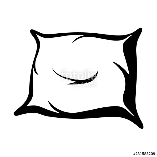 500x500 Simple, Flat Pillow Icon Isolated On White Stock Image