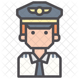256x256 Pilot Icon Of Colored Outline Style