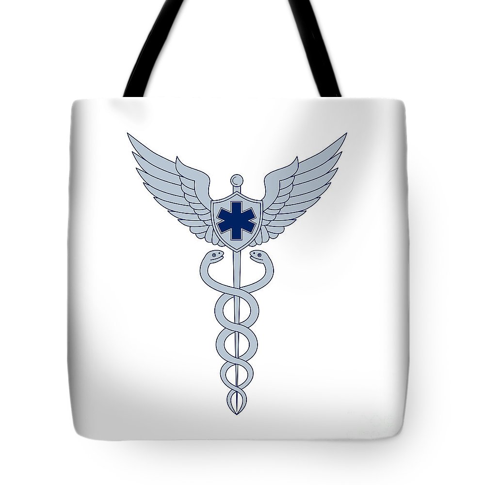 1000x1000 Caduceus With Pilot Wings Emt Star Icon Tote Bag For Sale