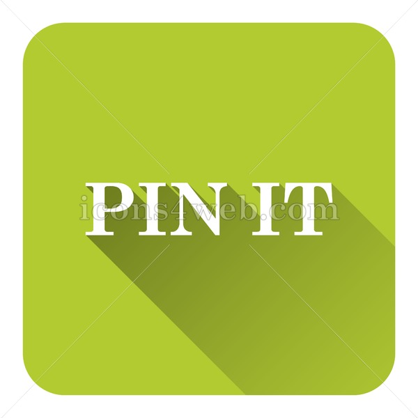 600x600 Pin It Flat Icon With Long Shadow Vector
