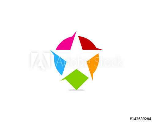 500x400 Star Pin Point Icon Logo Design Element