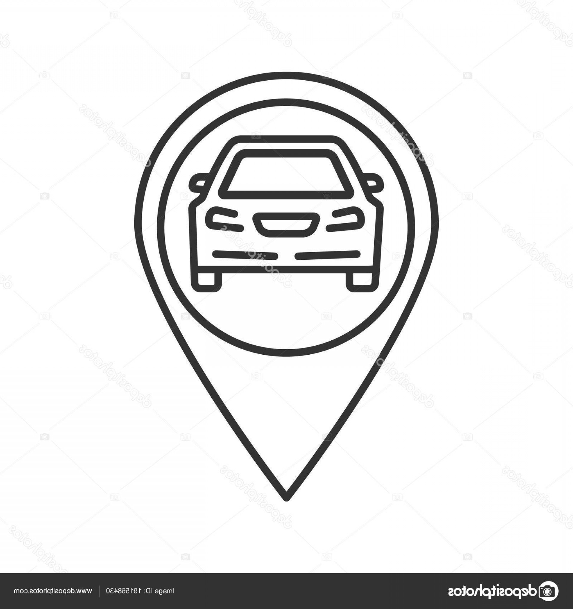 1920x2040 Stock Illustration Map Pinpoint Car Linear Icon Soidergi