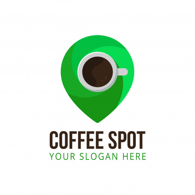 626x626 Coffee Spot Pin Point Icon Logo Location Vector Vector Premium