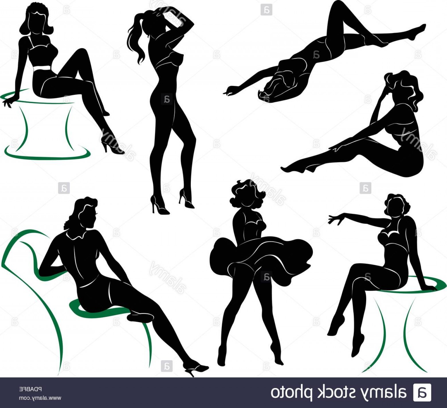1560x1424 Pin Up Girl Silhouette Vector Art Cultracing