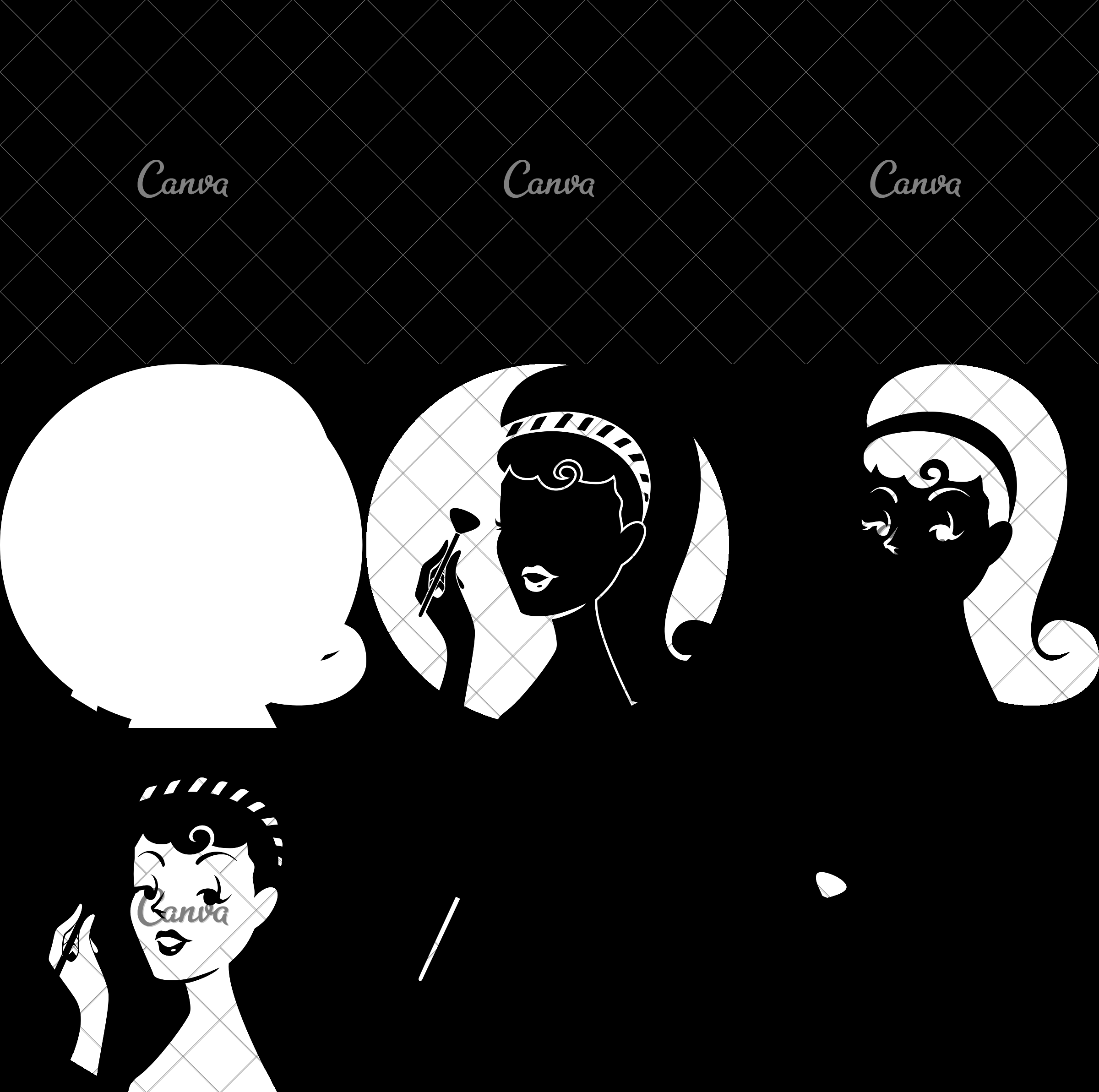 2400x2385 Pinup Girl With Blush On Beauty Cosmetic Icon