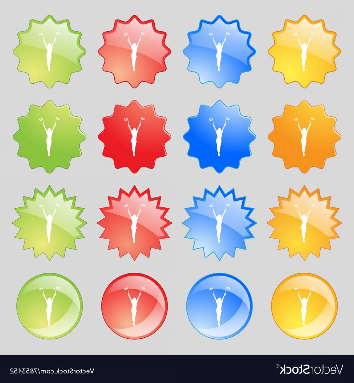 1200x1296 Racing Pin Up Girl With Flag Icon Sign Big Set Of Vector