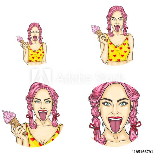 500x500 Set Of Vector Pop Art Round Avatar Icons For Users Of Social