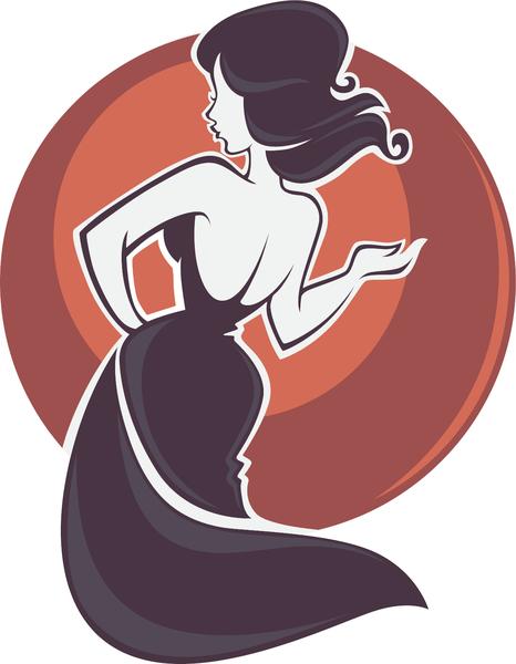 466x600 Sexy Lowback Dress Pin Up Girl Cartoon Icon Vinyl Decal Sticker