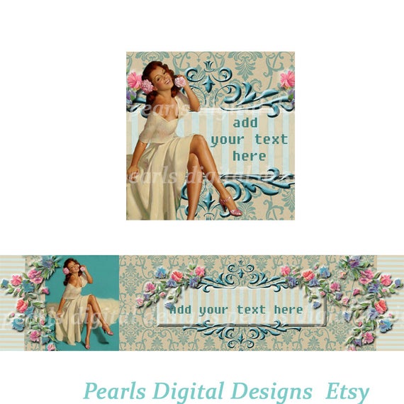 570x570 Etsy Cover Banner And Shop Icon Pin Up Girl Instant Etsy