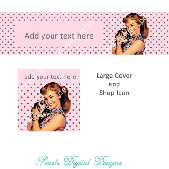 570x570 Etsy Cover Banner And Shop Icon Scruffy Puppy Pin Up Instant Etsy