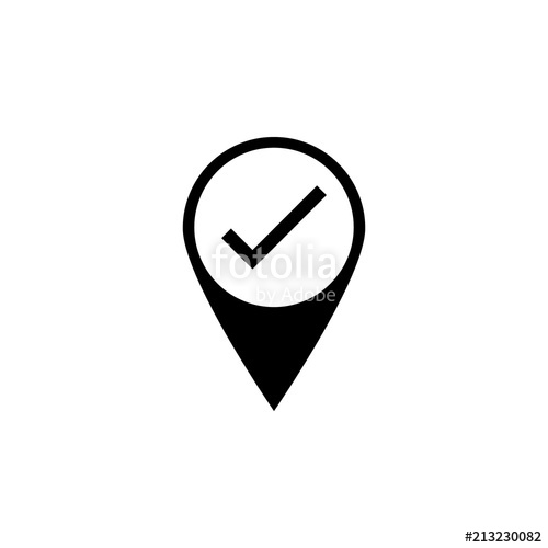 500x500 Pointer Pin Up Icon With Check Mark Isolated Vector Icon Stock