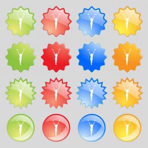 300x300 Racing Pin Up Girl With Flag Icon Sign Big Set Of Vector