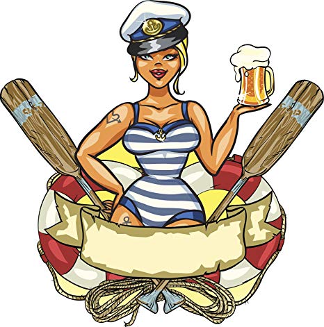 466x471 Sexy Pin Up Sailor Navy Girl With Beer Cartoon Icon