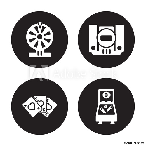 500x500 Vector Icon Set Poker, Playing Cards, Playstation, Pinball