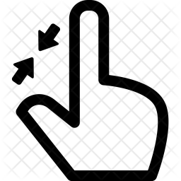 256x256 Hand, Pinch, Zoom, Out, Gesture, Touch Icon Of Line Style