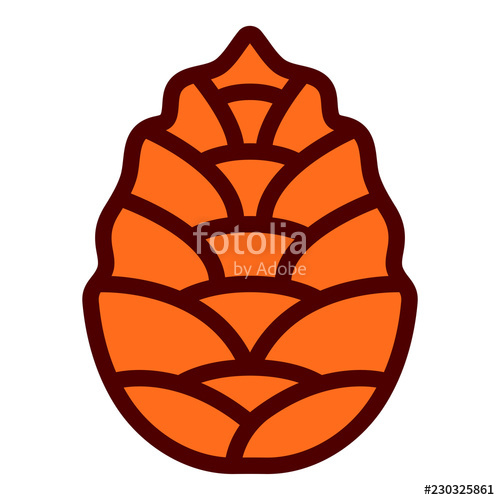 Simple, Flat Pine Cone Icon Isolated On White Stock Image 500x500 Simple, Flat Pine Cone Icon Isolated On White Stock Image
