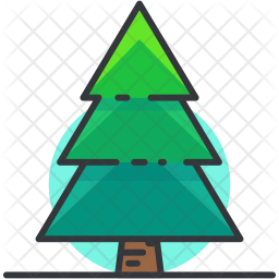 256x256 Pine Tree Icon Of Colored Outline Style