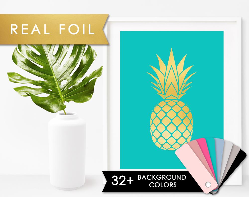 1000x794 Pineapple Icon Foil Art Print Stylist Paper