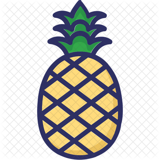 512x512 Pineapple Icon Of Colored Outline Style