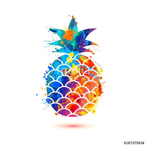 500x500 Pineapple Icon Splash Paint Symbol Stock Image And Royalty Free