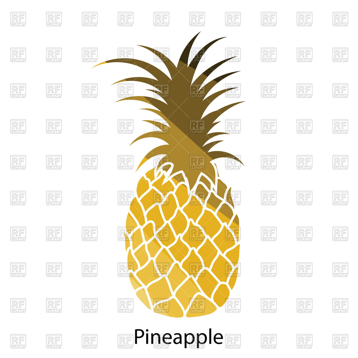 1200x1200 Flat Color Design Of Pineapple Icon Vector Image Of Food