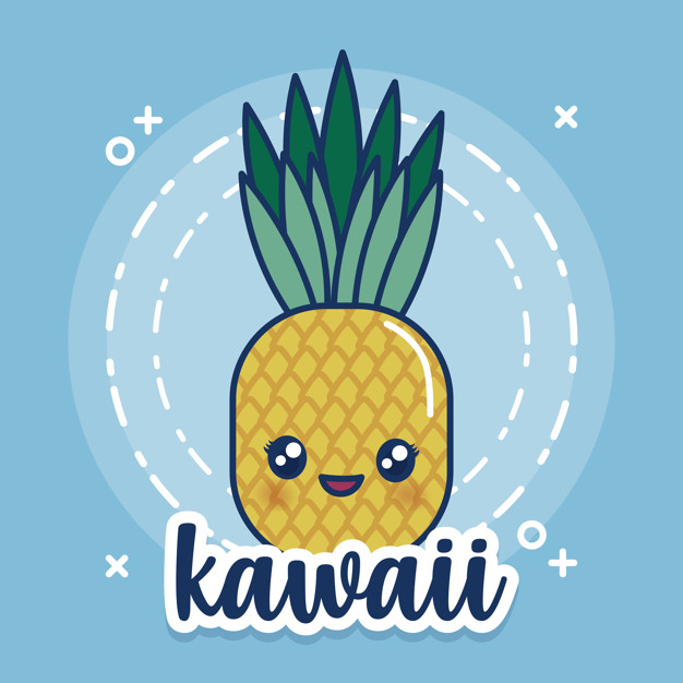 626x626 Kawaii Pineapple Icon Vector Free Download