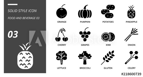 500x271 Solid Icon Pack For Food And Beverage, Orange, Pumpkin, Potatoes