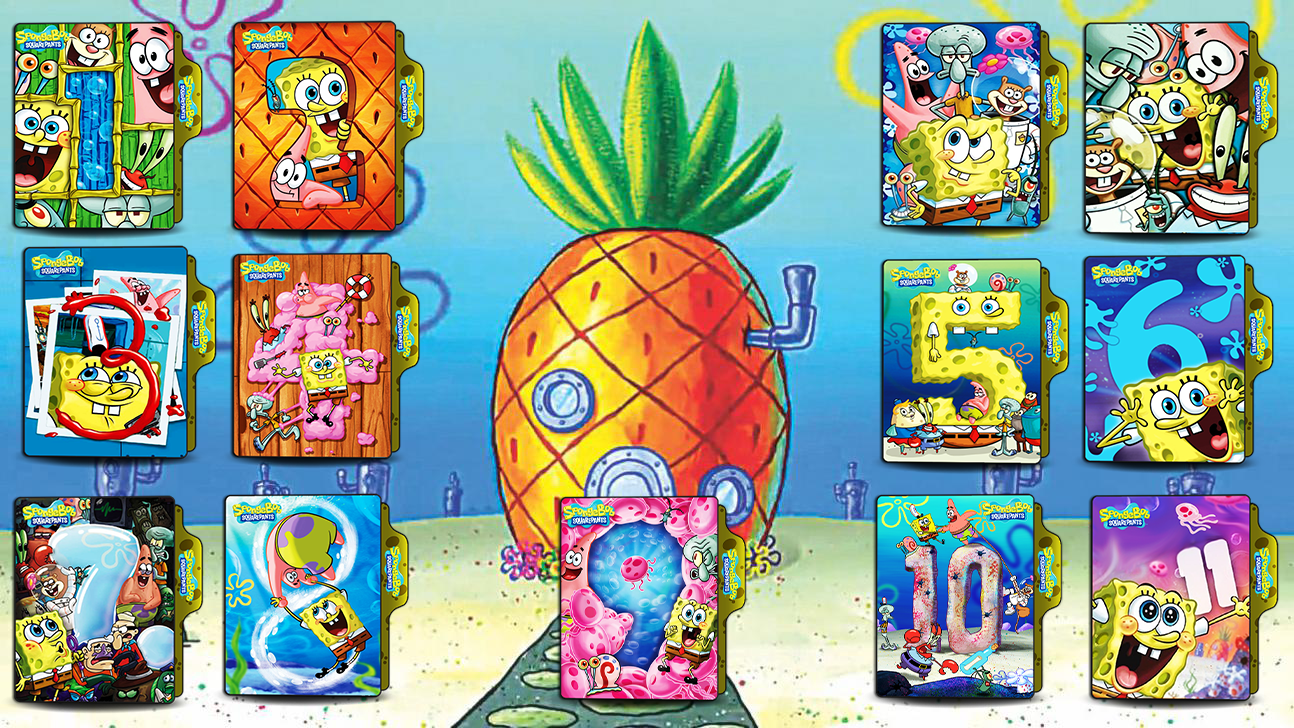 1294x728 Spongebob Squarepants Folder Icon Pack