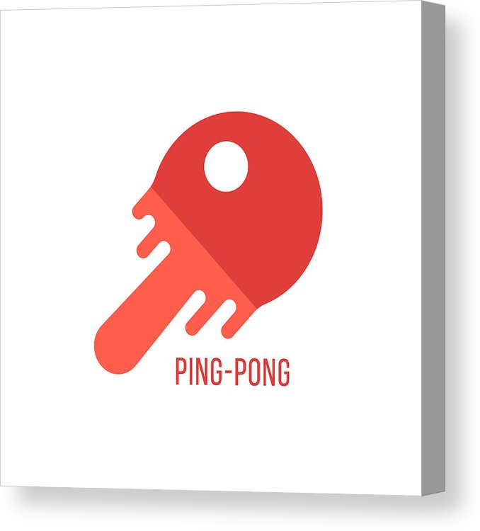 678x750 Ping Pong Icon With Melted Tennis Racket Canvas Print Canvas Art