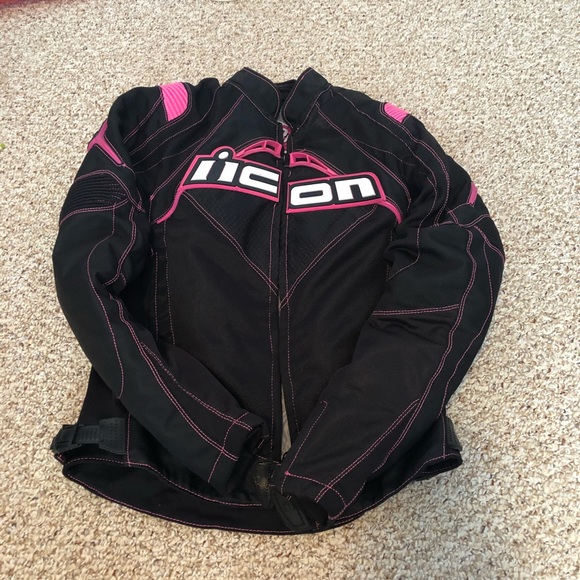 580x580 Icon Jackets Coats Pink And Black Contra Motorcycle Jacket