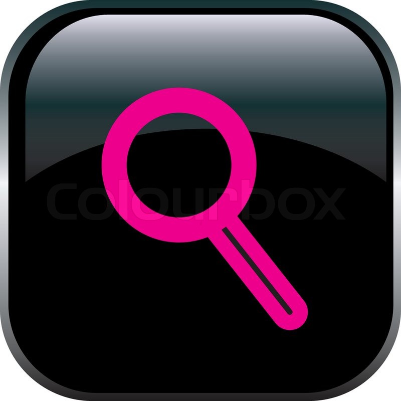 800x800 Magnifying Glass Icon On Square Black Stock Vector Colourbox
