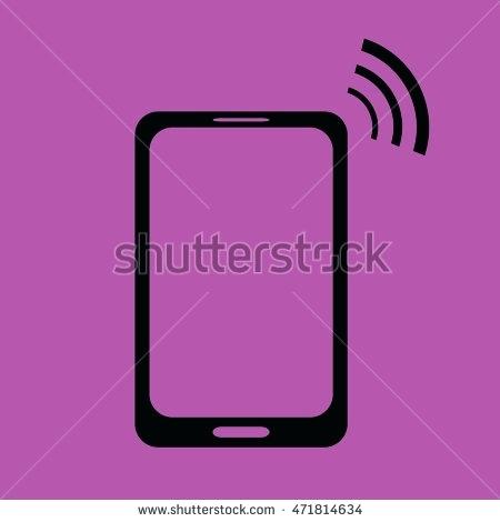 450x470 Purple Cellphone Black Icon Vector Background Flower Cell Phone