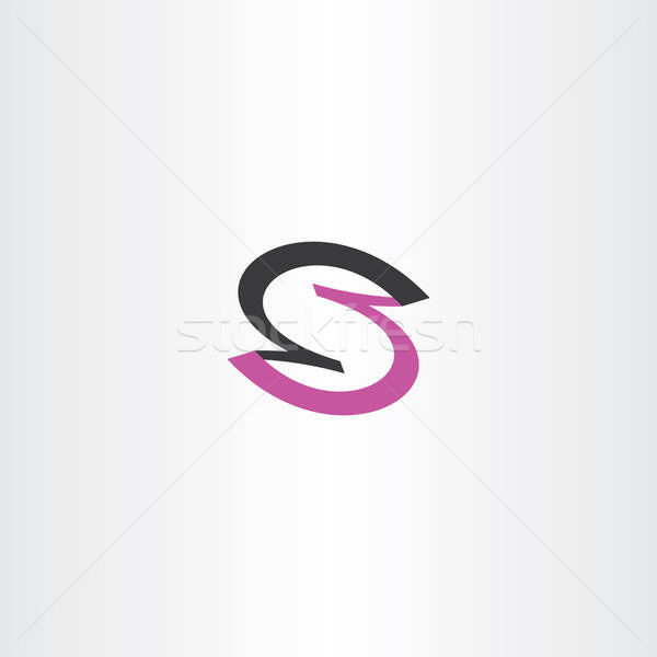 600x600 Letter S Purple Black Icon Sign Logotype Vector Illustration