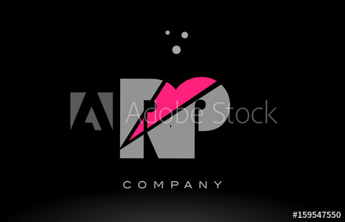 500x322 Rp R P Alphabet Letter Logo Pink Grey Black Icon