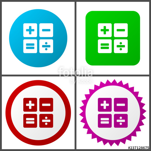 500x500 Calculator Red, Blue, Green And Pink Vector Icon Set Web Icons