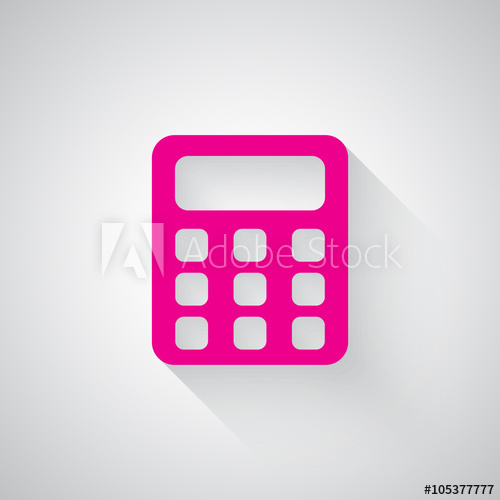 500x500 Pink Calculator Web Icon On Light Grey Background