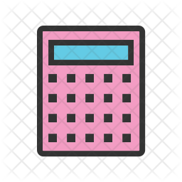 256x256 Calculator Icon Of Colored Outline Style