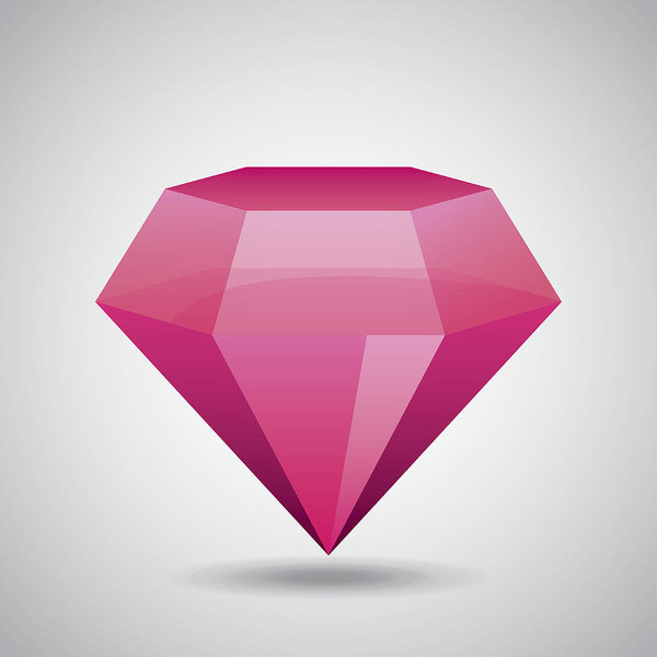 600x600 Pink Diamond Icon Art Print