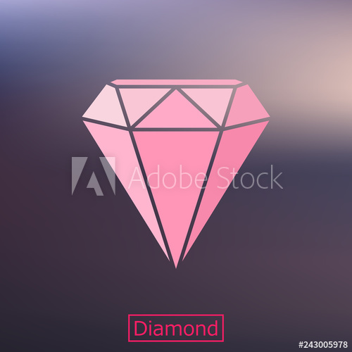 500x500 Pink Diamond Icon With Isolated On Smooth Background