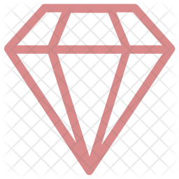 256x256 Diamond Icon Of Colored Outline Style