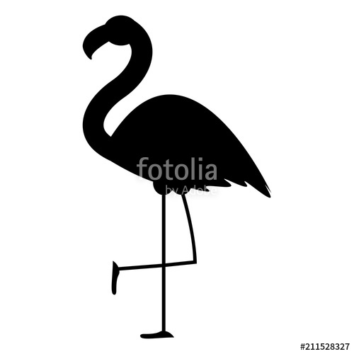 500x500 Cute Pink Flamingo Icon Vector Illustration Stock Image